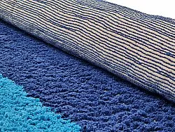 Tapete redondo - Taro Natural Cotton Shaggy (azul)