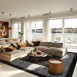 Tapete Wilton - Tilos (preto/branco)