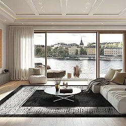 Tapete Wilton - Tilos (preto/branco)