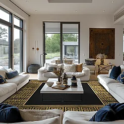 Tapete Wilton - Tilos (preto/dourado)