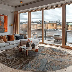 Tapete redondo - Tizzano (azul/multicolorido)