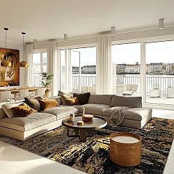 Tapete Wilton - Tizzano (dourado/multicolorido)