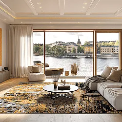 Tapete Wilton - Tizzano (dourado/multicolorido)