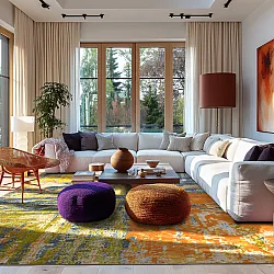 Tapete Wilton - Tizzano (laranja/multicolorido)