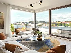 Tapete redondo - Travale (cinza/azul/multicolorido)