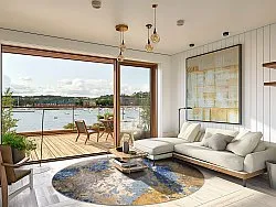 Tapete redondo - Travale (cinza/azul/multicolorido)