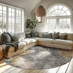 Tapete redondo - Travale (cinza/multicolorido)