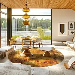 Tapete redondo - Tremes (dourado)