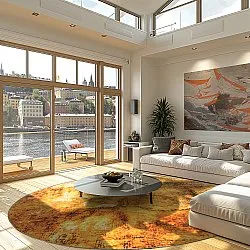 Tapete redondo - Tremes (dourado)