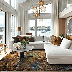 Tapete Wilton - Trepito (marrom/azul/multicolorido)