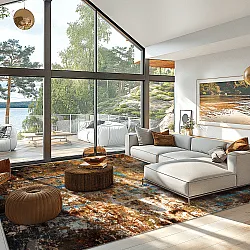 Tapete Wilton - Trepito (marrom/azul/multicolorido)