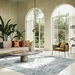 Tapete Wilton - Tulum (azul claro/branco)