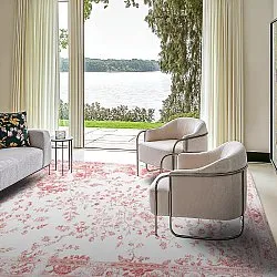 Tapete Wilton - Tulum (rosa/branco)