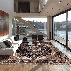 Tapete Wilton - Vakifli (preto/multicolorido)