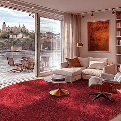 Tapete redondo - Valenza (vermelho)