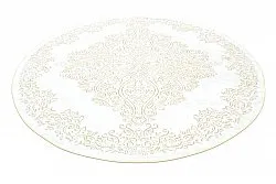 Tapete redondo - Valenza (branco/bege)