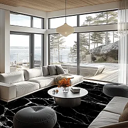 Tapete Wilton - Vieste (preto/branco)