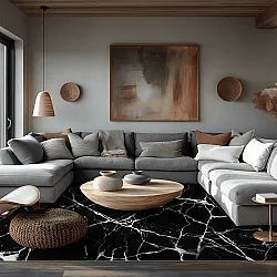 Tapete Wilton - Vieste (preto/branco)