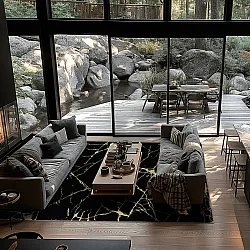 Tapete Wilton - Vieste (preto/dourado)