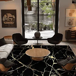 Tapete Wilton - Vieste (preto/dourado)