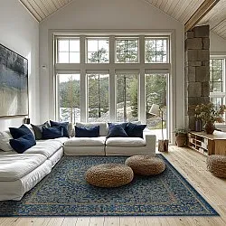 Tapete Wilton - Vinadio (azul/dourado)