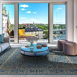 Tapete Wilton - Vinadio (azul/dourado)