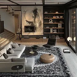 Tapete Wilton - Yelda (preto/multicolorido)