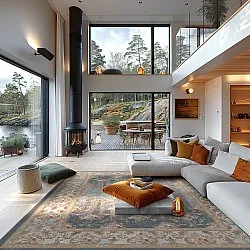 Tapete Wilton - Zafer (cinza/bege)