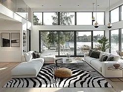 Tapete Wilton - Zebra (preto/branco)