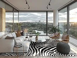 Tapete Wilton - Zebra (preto/branco)