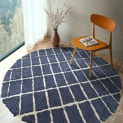 Tapete redondo - Zola Natural Cotton Shaggy (azul)