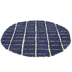 Tapete redondo - Zola Natural Cotton Shaggy (azul)