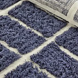 Tapete redondo - Zola Natural Cotton Shaggy (azul)