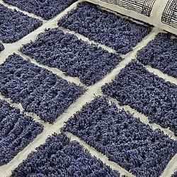 Tapete redondo - Zola Natural Cotton Shaggy (azul)