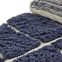 Tapete redondo - Zola Natural Cotton Shaggy (azul)