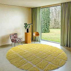 Tapete redondo - Zola Natural Cotton Shaggy (amarelo)