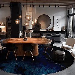 Tapete redondo - Zuani (azul escuro)