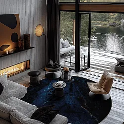 Tapete redondo - Zuani (azul escuro)