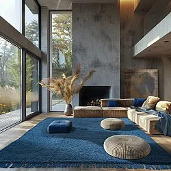 Tapetes felpudos - Alba Natural Cotton Shaggy (azul)