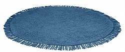 Tapete redondo - Alba Natural Cotton Shaggy (azul)