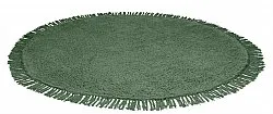 Tapete redondo - Alba Natural Cotton Shaggy (verde)