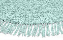 Tapete redondo - Alba Natural Cotton Shaggy (turquesa)