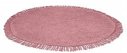 Tapete redondo - Alba Natural Cotton Shaggy (rosa)