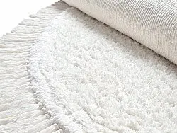Tapete redondo - Alba Natural Cotton Shaggy (branco)
