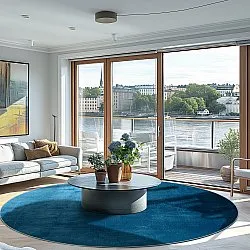 Tapete redondo - Artena (azul escuro)