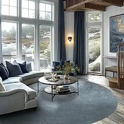 Tapete redondo - Lynton (azul)