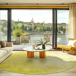 Tapete redondo - Lynton (amarelo)