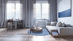 Tapete redondo - Menfi (azul)