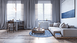 Tapete redondo - Menfi (azul)