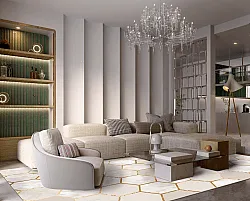 Tapete Wilton - Morino (bege/branco/dourado)